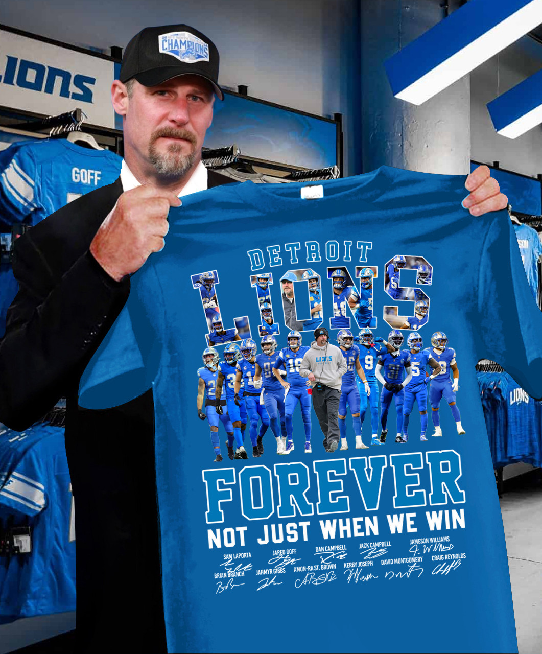 Detroit Lions Forever Not Just When We Win T-Shirt Football Gifts For Men