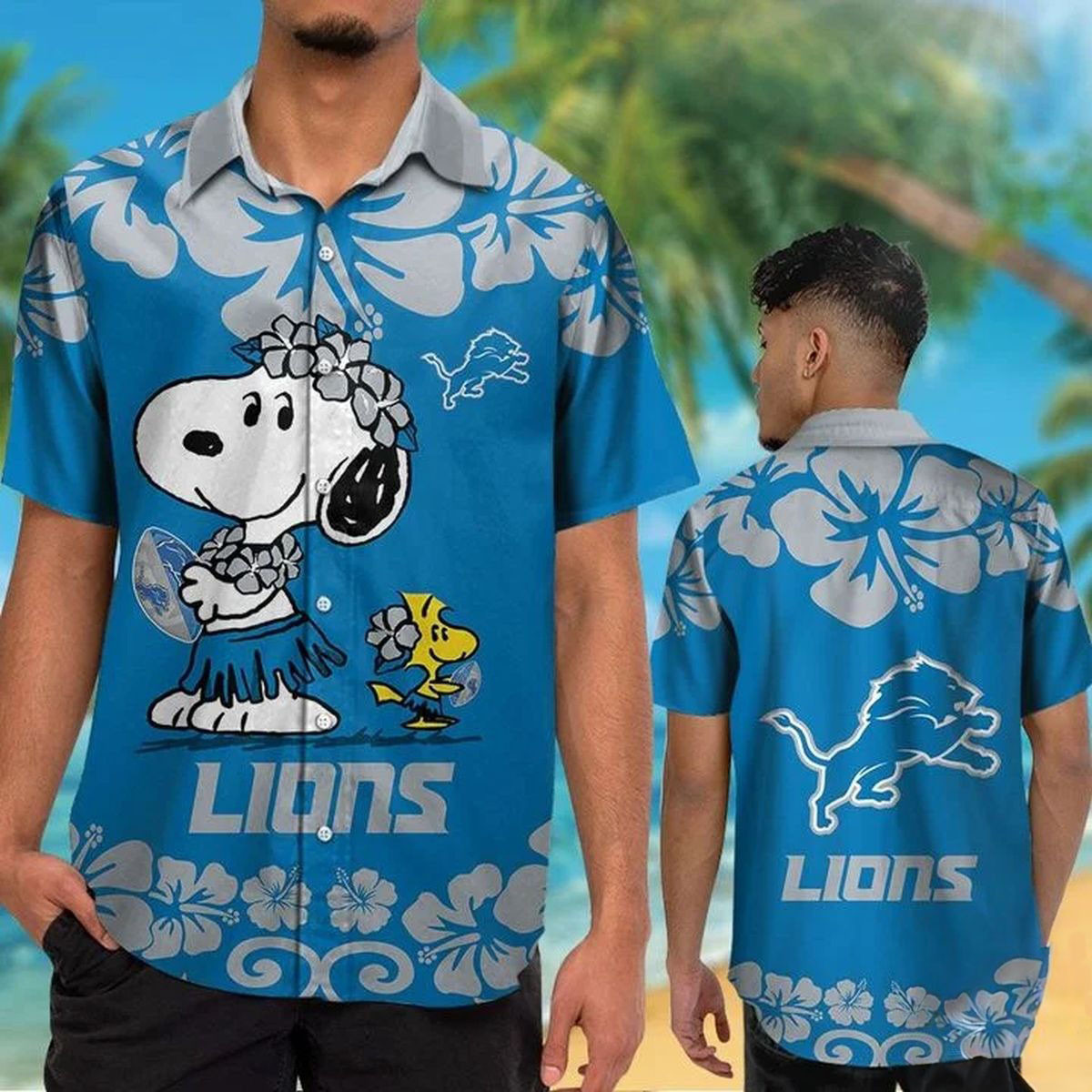 Detroit Lions Hawaiian Shirt Detroit Lions And Snoopy NFL Shirt Fan Gift