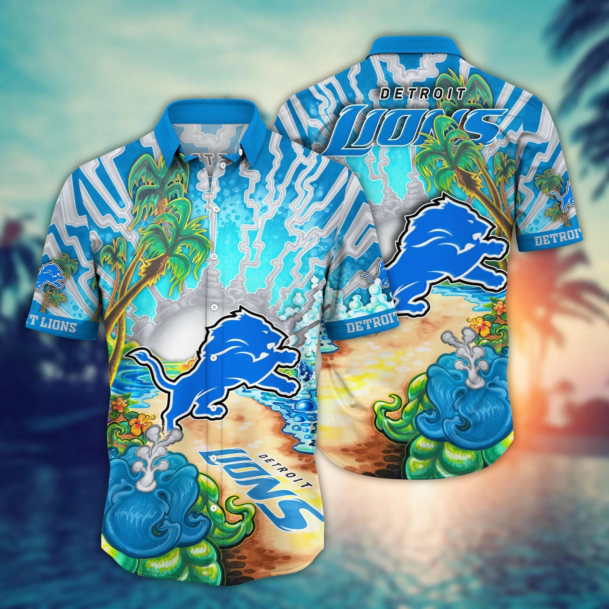 Detroit Lions Hawaiian Shirt Detroit Lions NFL Flower Shirt For Football Fans Summer Gift