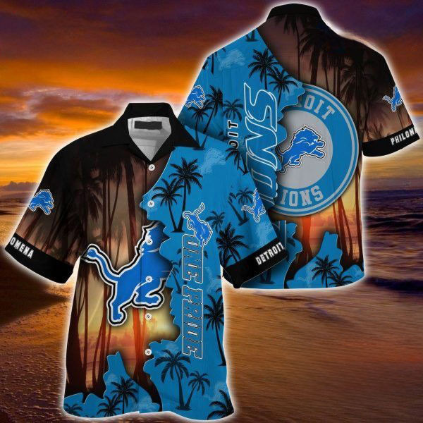Detroit Lions Hawaiian Shirt Detroit Lions Team Sport Aloha Summer Beach Shirt