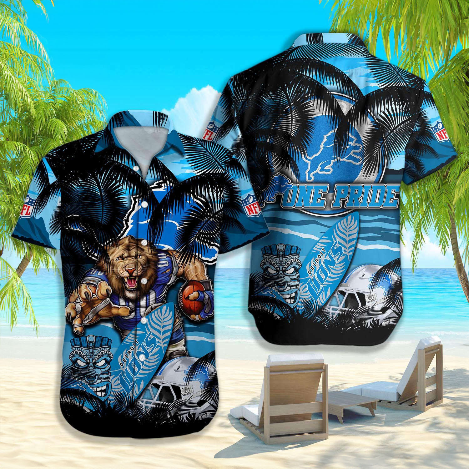 Detroit Lions Hawaiian Shirt Football Team NFL Shirt Gifts For Fan