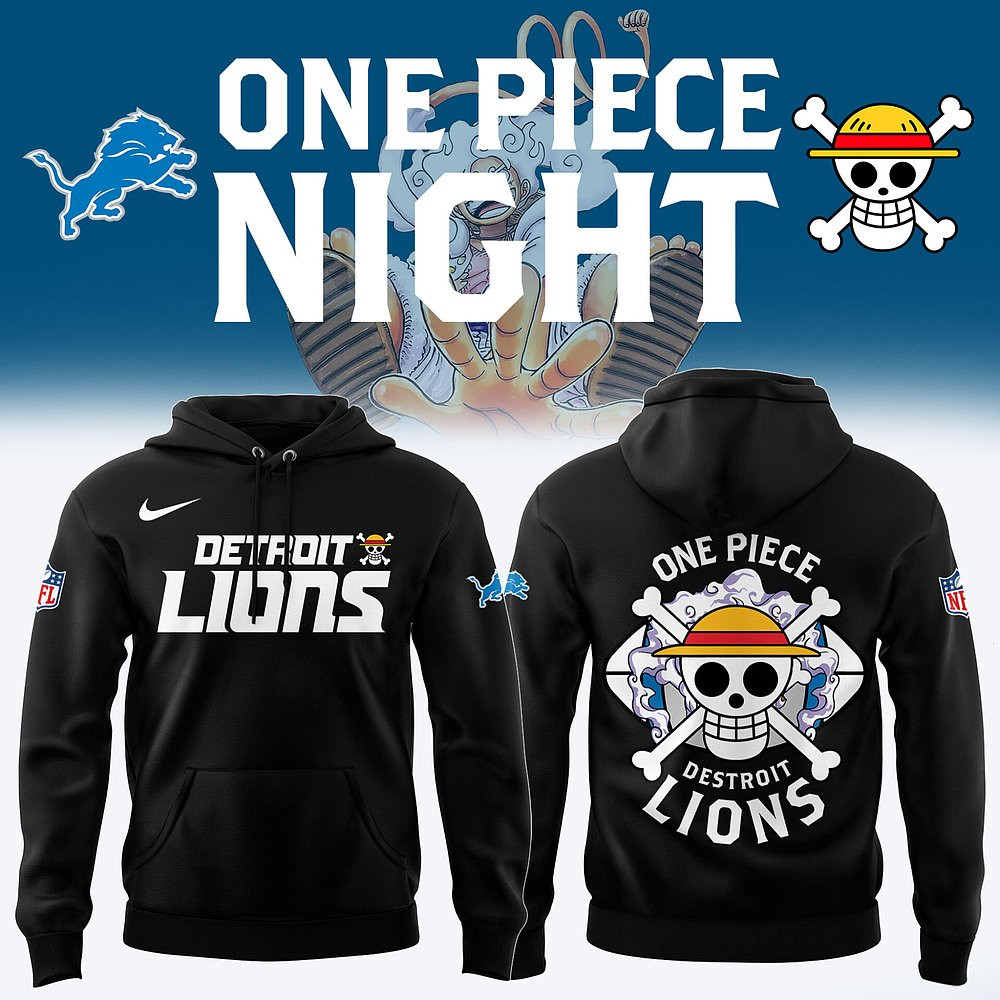 Detroit Lions One Piece Night Hoodie Limited Edition Best Gift For Football Fans