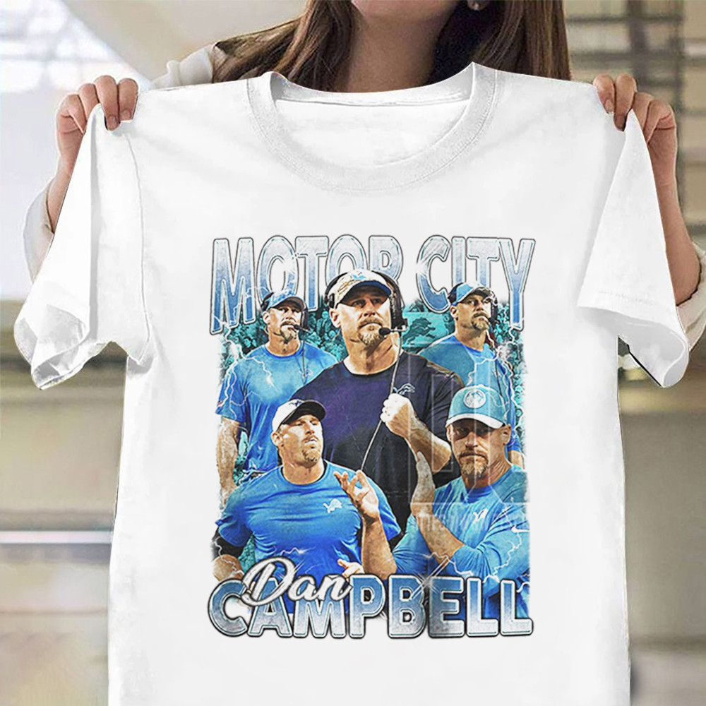 Detroit Lions Shirt Motor City Dan Campbell Detroit Lions T-Shirt Gifts For Football Fans