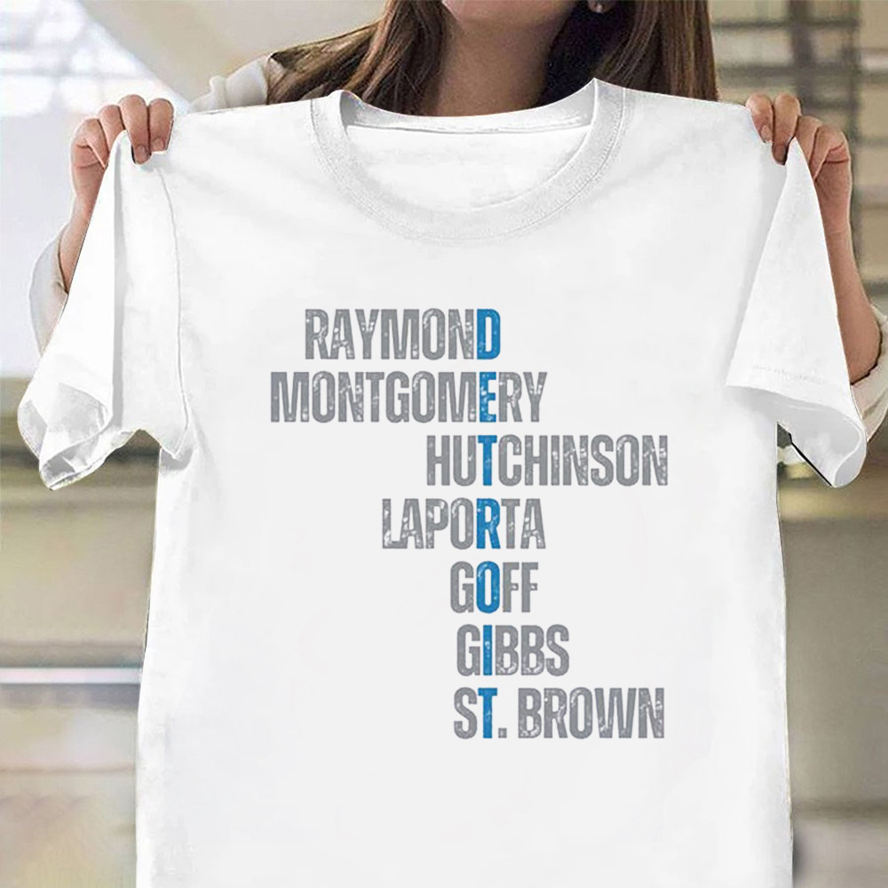 Detroit Lions Shirt Raymond Montgomery Hutchinson Laporta Golf Gibbs St. Brown T-Shirt