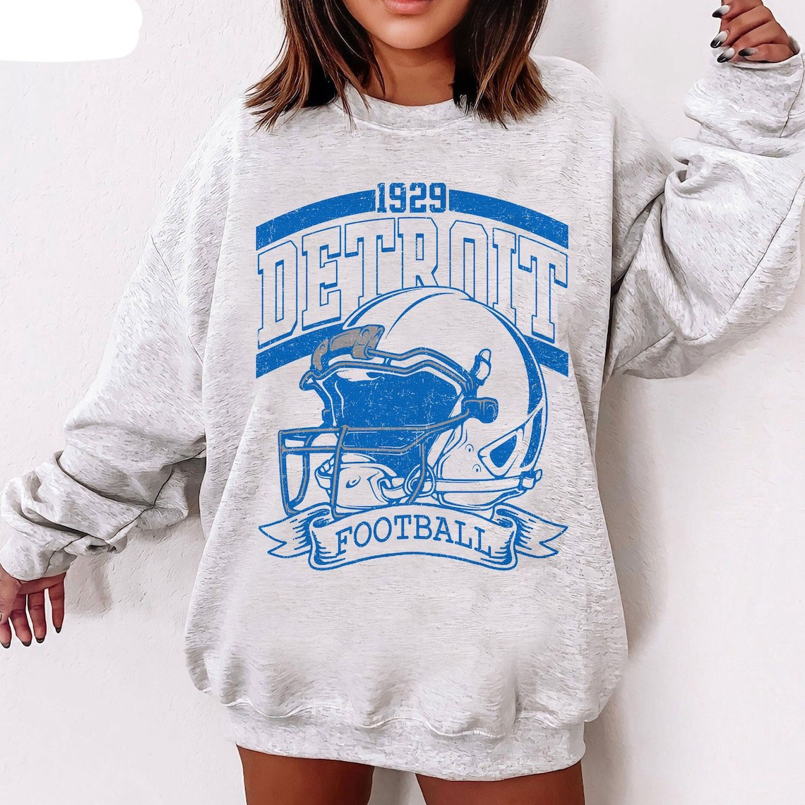 Detroit Lions Sweatshirt Vintage Game Day Sweatshirt Sunday Detroit Football Team