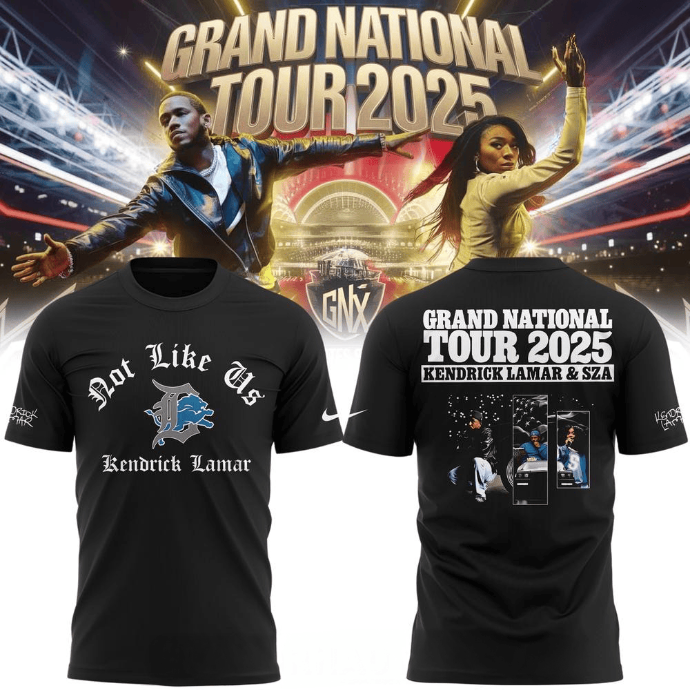 Detroit Lions x Kendrick Lamar & SZA Grand National Tour 2025 Special T-Shirt Gift For Concert Lover