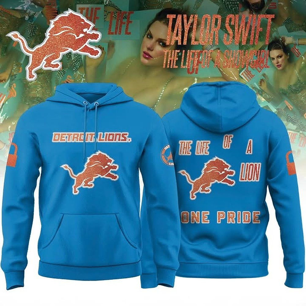 Detroit Lions x Taylor Swift The Life of a Showgirl Album 2025 Limited Editions Hoodie