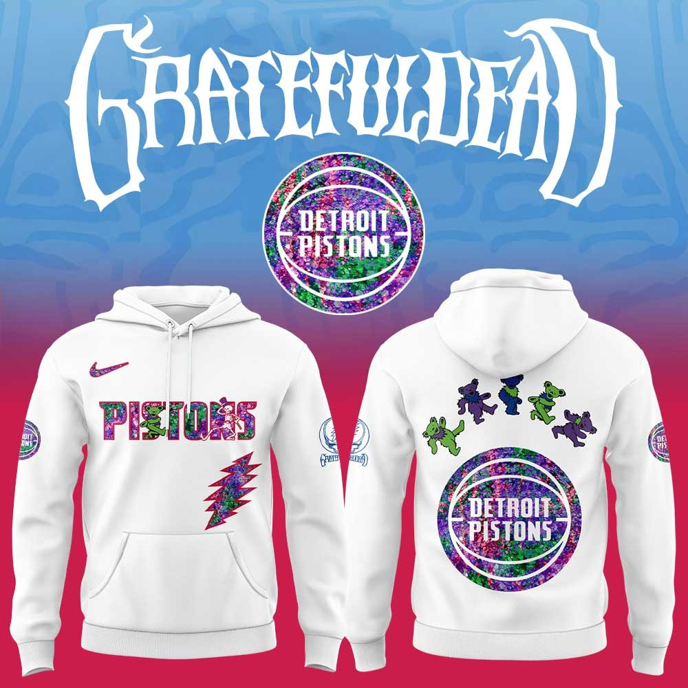 Detroit Pistons Grateful Dead Night Hoodie Basketball Gifts For Detroit Pistons Fans