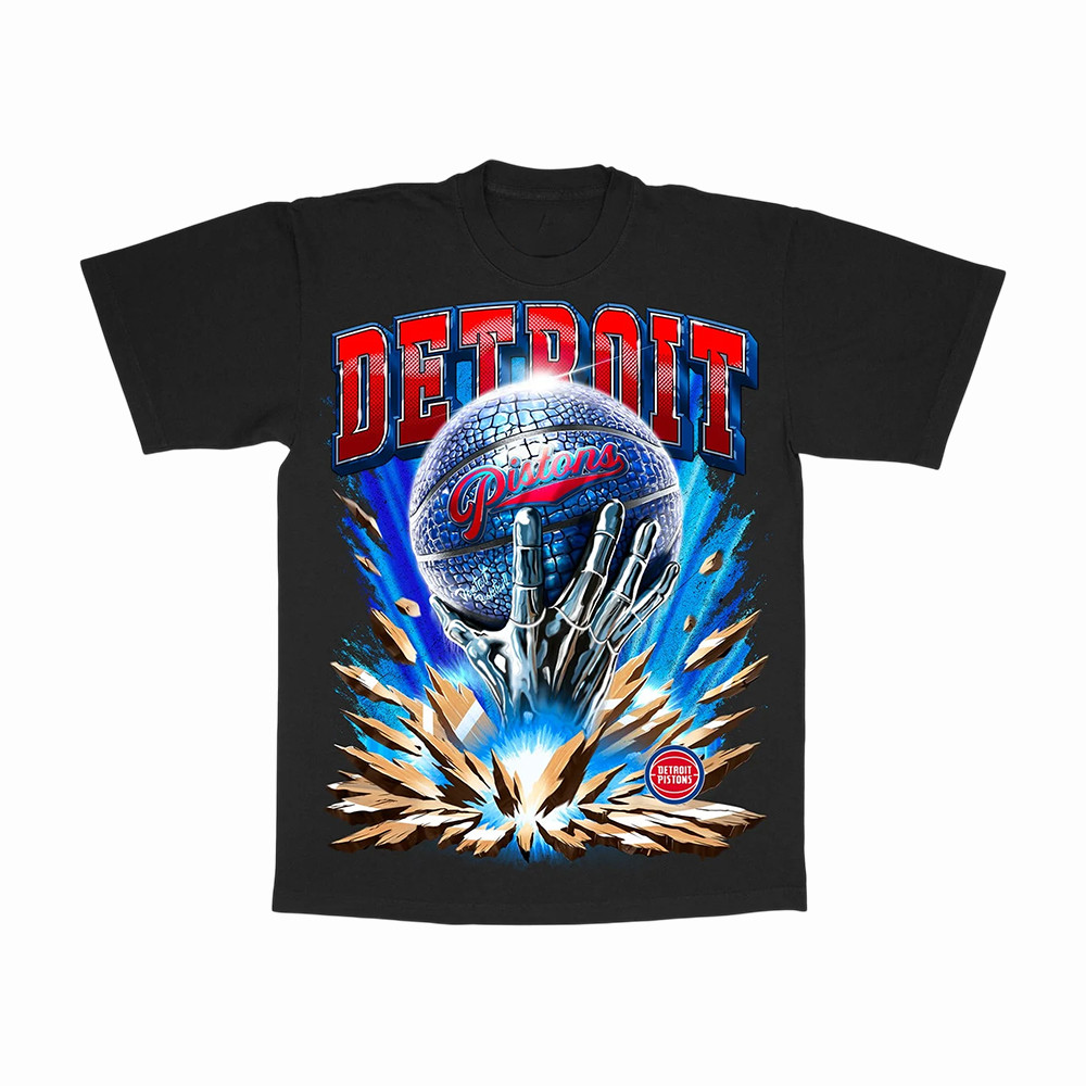 Detroit Pistons Merch Old School Pistons Basketball T-Shirt Gift For NBA Fans