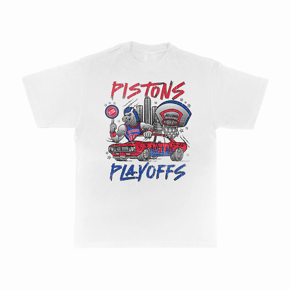 Detroit Pistons Merch Pistons Playoff Spirit T-Shirt Gift For Basketball Fans