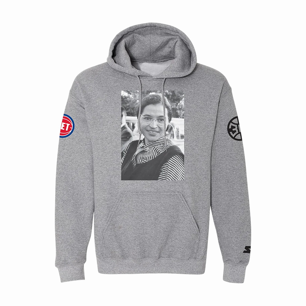Detroit Pistons Merch Rosa Parks Portrait Hoodie Gift For Basketball Coach