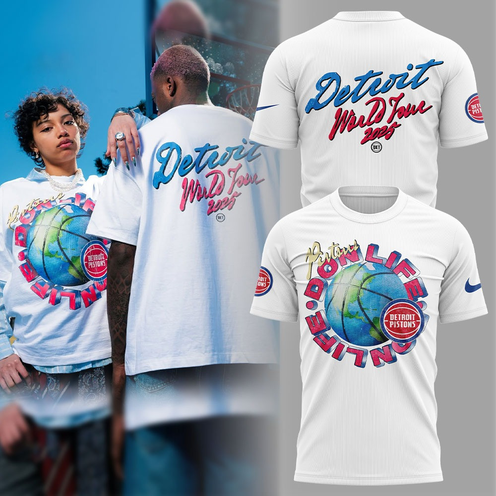 Detroit Pistons x Don Life Collaboration T-Shirt 2025 Merch Apparel Gifts For Fans
