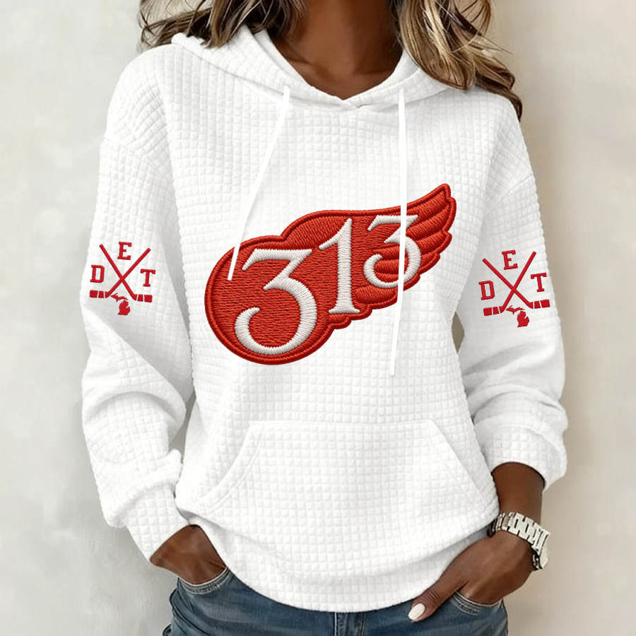 Detroit Red Wings 313 Ice Hockey Team Hoodie Hockey Apparel Game Day Gift For Girlfriend