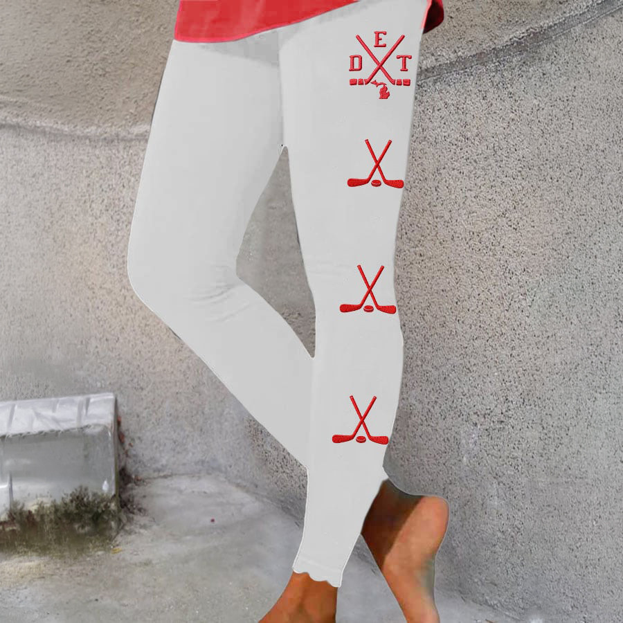 Detroit Red Wings Ice Hockey Leggings Hockey Merch Present For Girlfriend