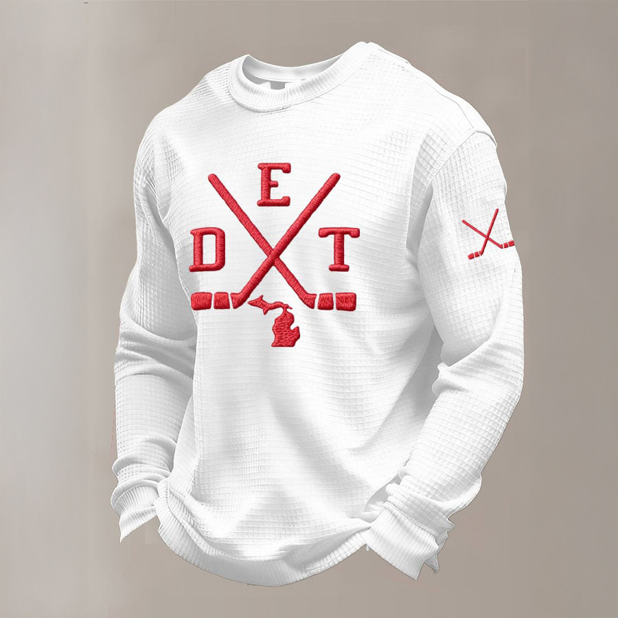 Detroit Red Wings Ice Hockey Long Sleeve Shirt Game Day Clothing Hockey Fans Gift For Dad