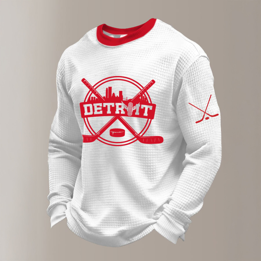 Detroit Red Wings Ice Hockey Long Sleeve Shirt Hockey Apparel Game Day Gear For Him