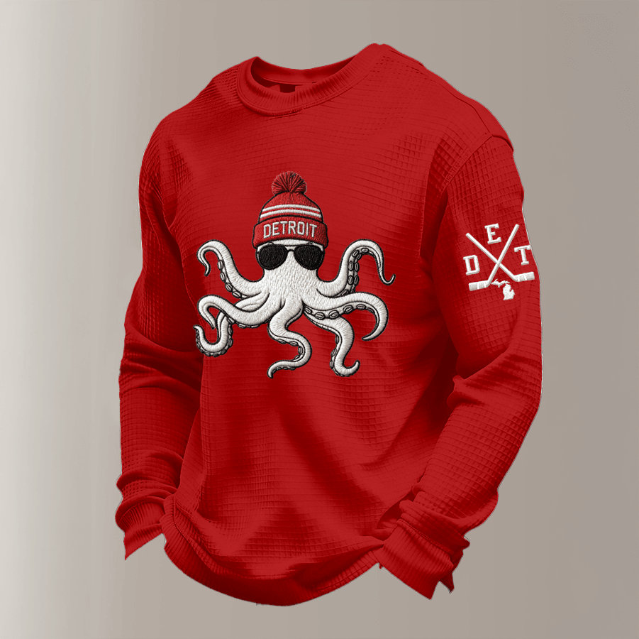 Detroit Red Wings Ice Hockey Octopus Long Sleeve Shirt Game Day Clothing Hockey Fans Gear