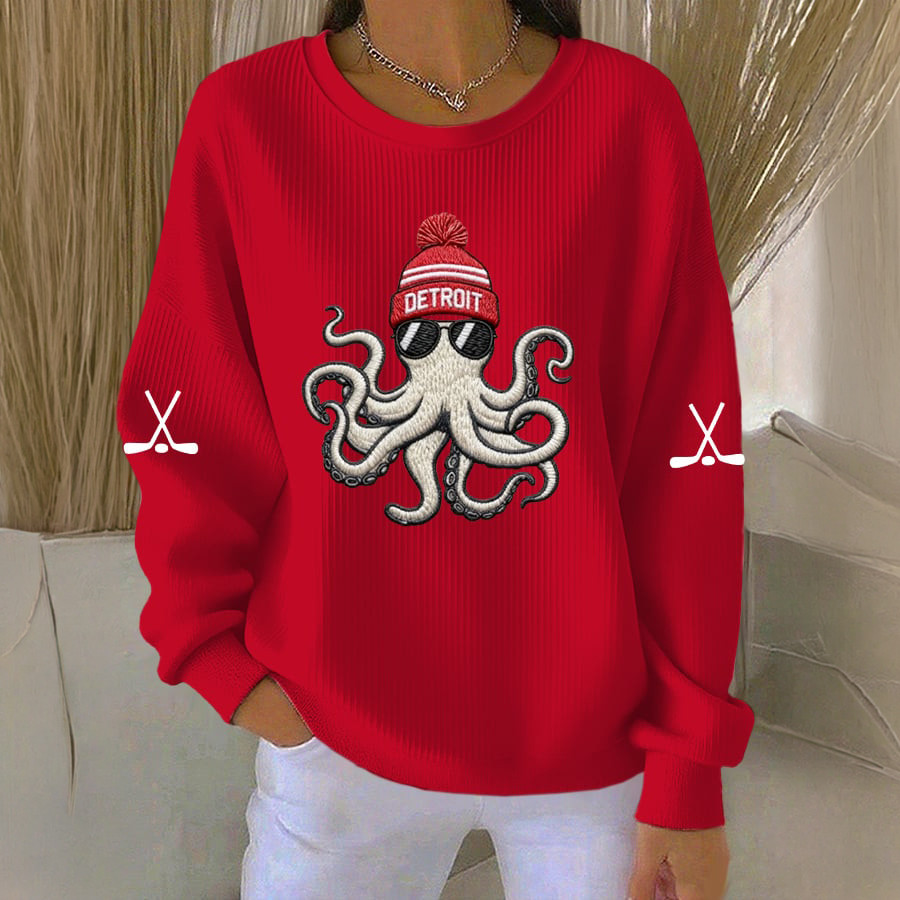Detroit Red Wings Ice Hockey Octopus Sweatshirt Hockey Clothing Gift For Wife