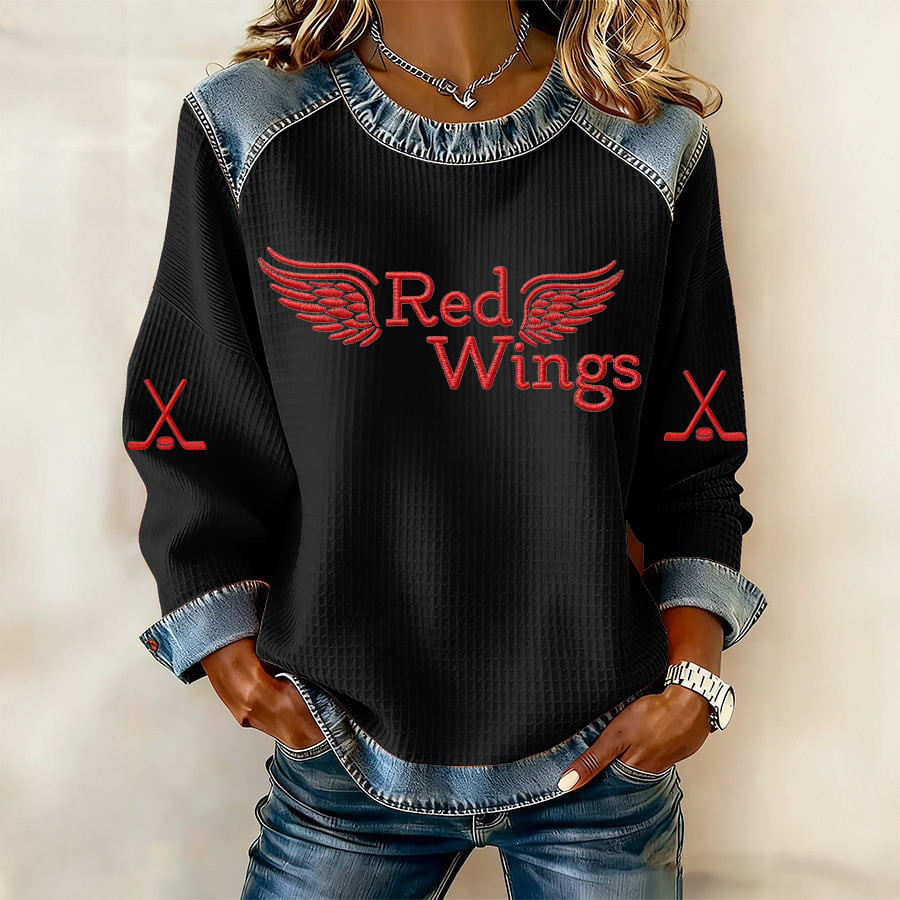 Detroit Red Wings Ice Hockey Sweatshirt Game Day Clothing Hockey Lover Gift