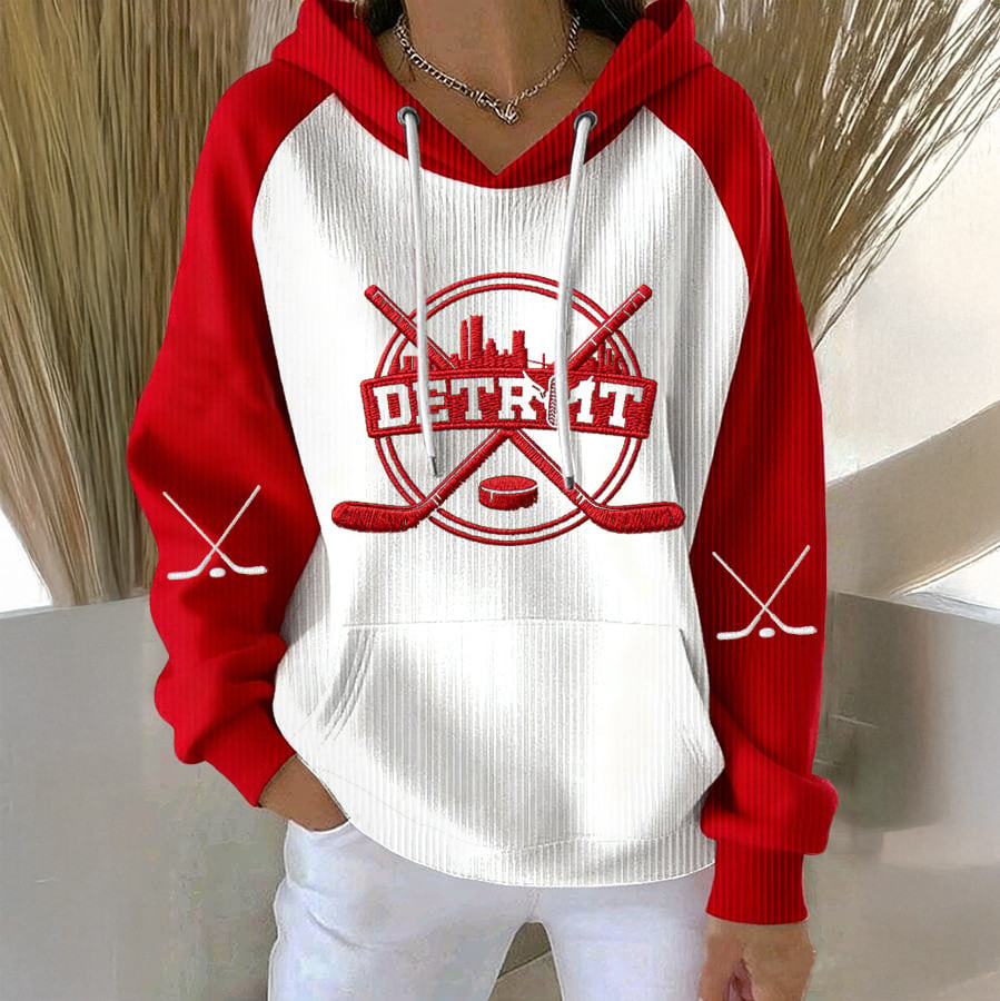 Detroit Red WIngs Ice Hockey Team Hoodie Detroit Red WIngs Apparel Hockey Fans Gear