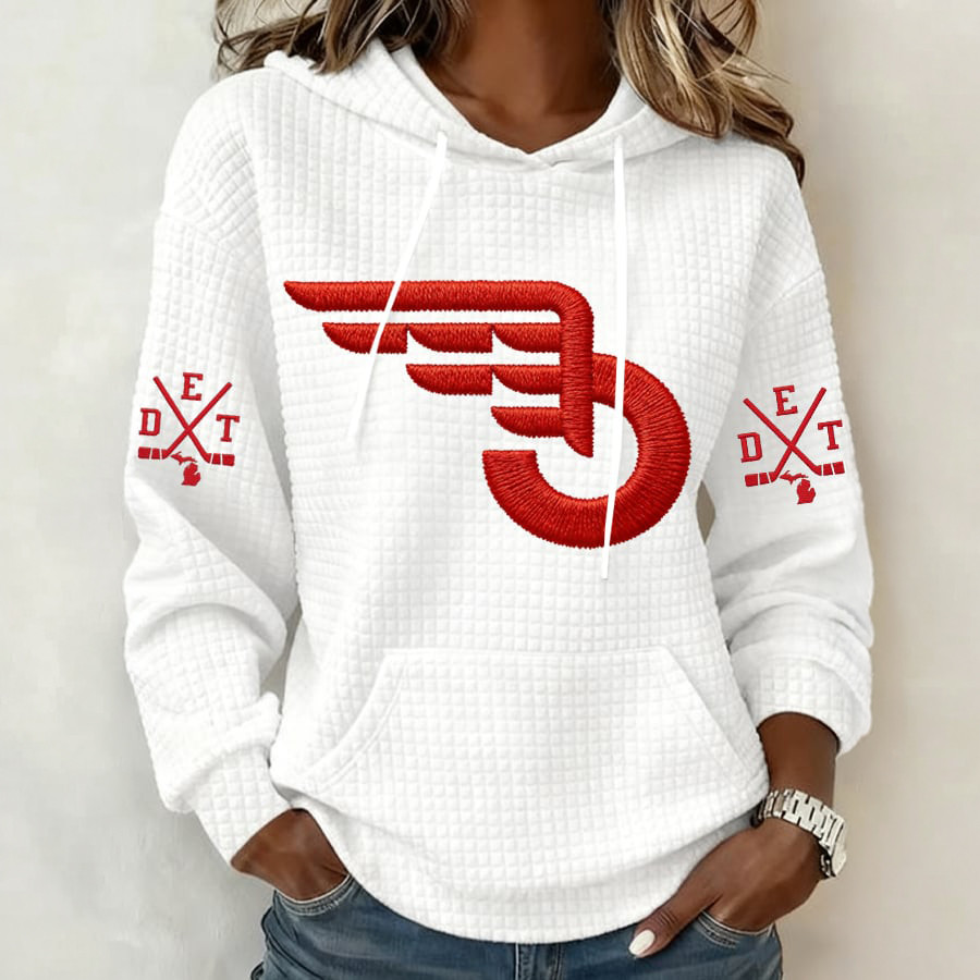 Detroit Red Wings Ice Hockey Team Hoodie Hockey Apparel Game Day Gift For Her