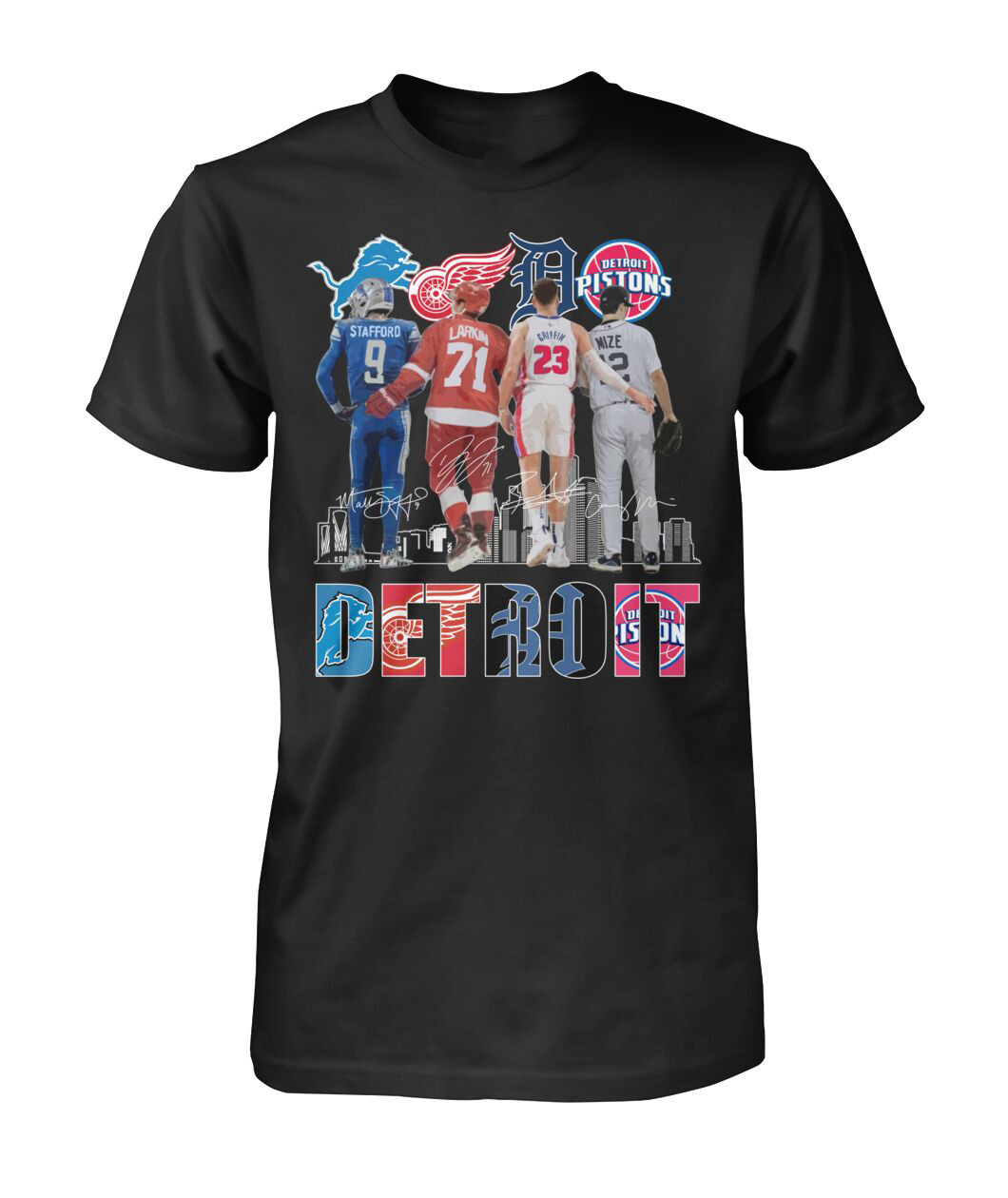Detroit Sports Mashup 4 Team T-Shirt Game Day Sport Clothes Best Gift For Boyfriend
