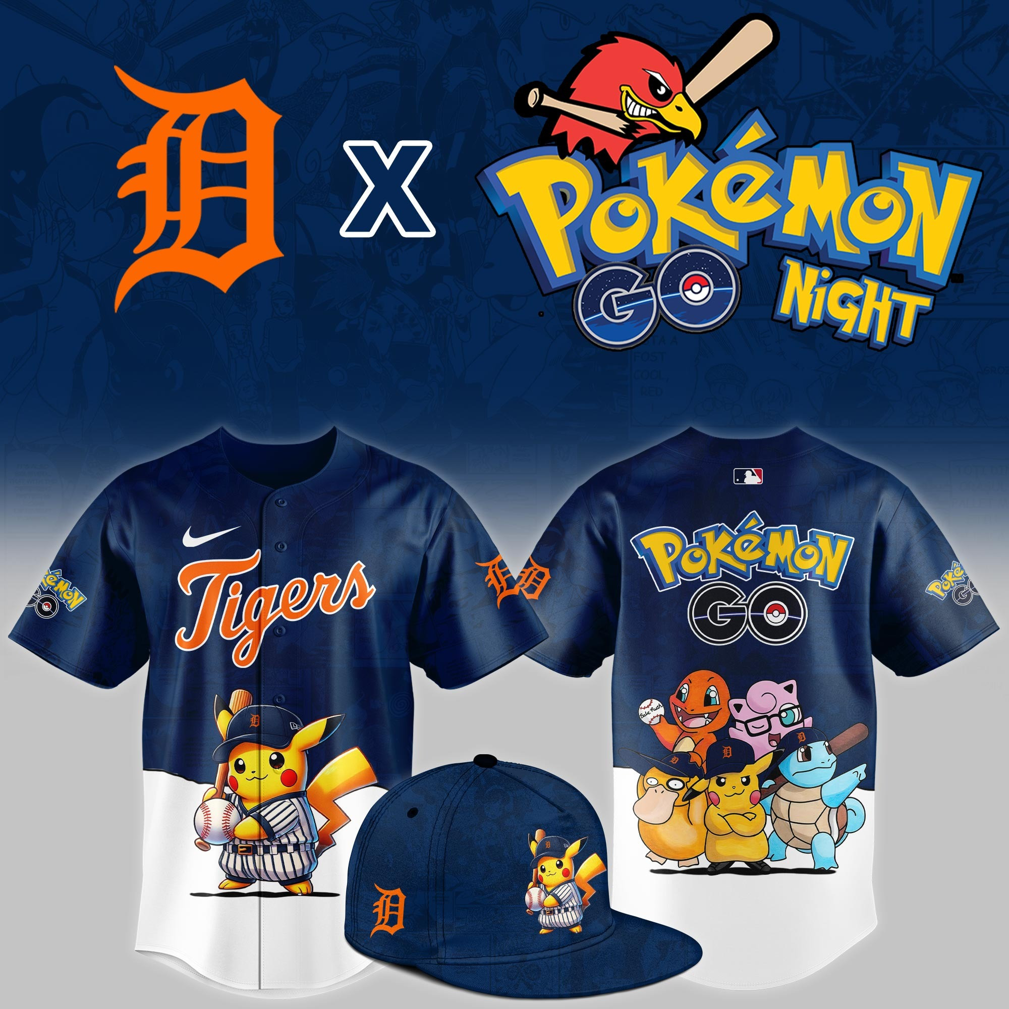 Detroit Tigers 2025 Pokemon GO Night Limited Jersey Gift Ideas For Baseball Fans