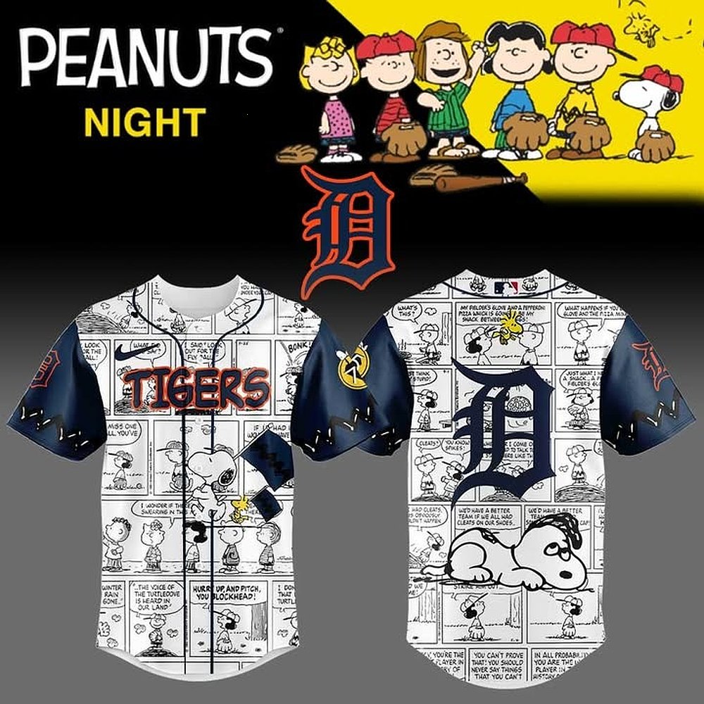 Detroit Tigers 75th Anniversary Peanuts Jersey Best Gift For Baseball Fans Collectors