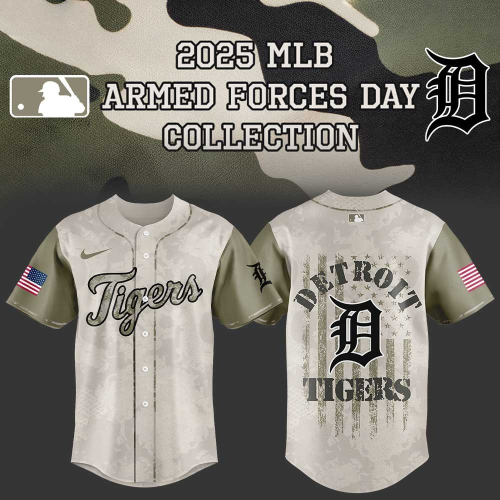 Detroit Tigers Armed Forces Day Jersey Unique Gift For Dad On Father's Day