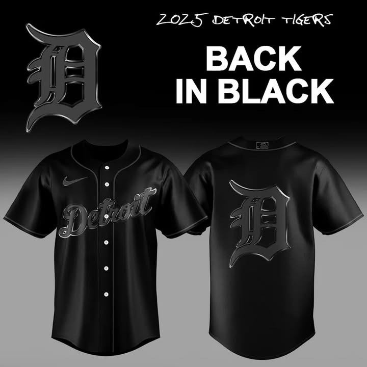 Detroit Tigers Back In Black Jersey MLB Merch Baseball Detroit Tigers Gifts For Fans