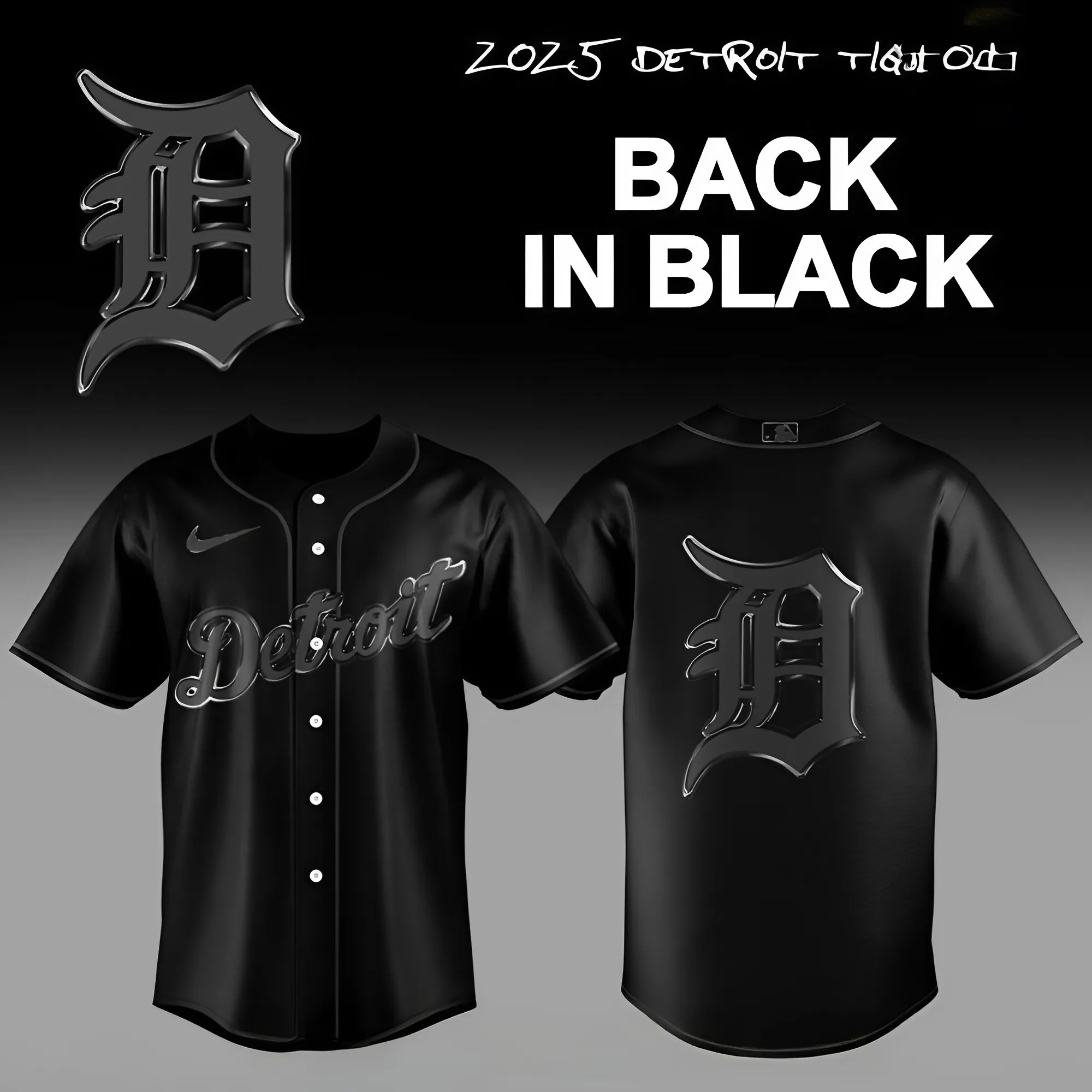 Detroit Tigers Back In Black Special Baseball Jersey Unique MLB Merch Gift For Tigers Fans