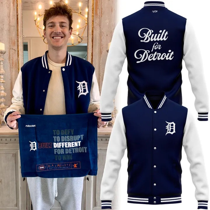 Detroit Tigers Built For Detroit Varsity Jacket Baseball Gifts For Detroit Tigers Fans
