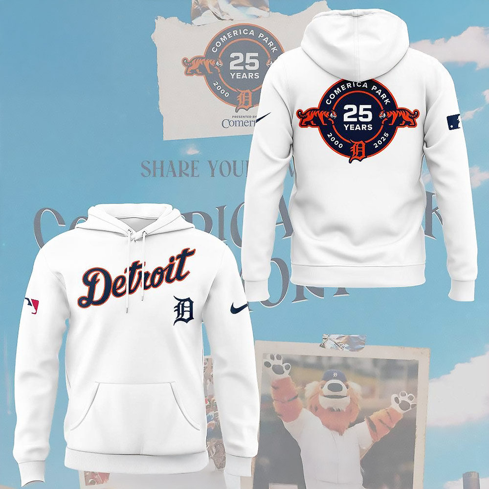 Detroit Tigers Celebrating The 25th Anniversary of Comerica Park Special Hoodie Gifts For Fans
