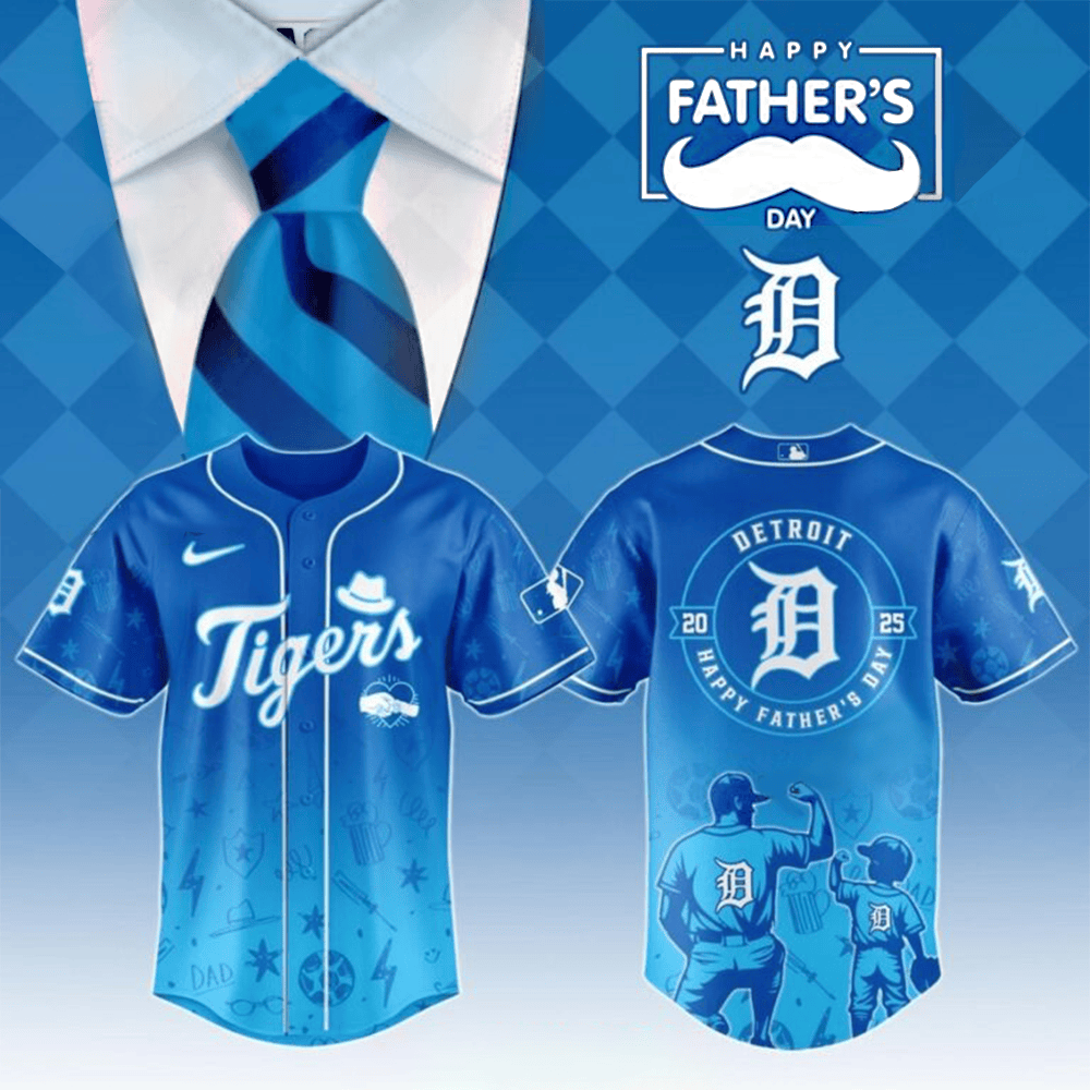 Detroit Tigers Happy Father's Day 2025 Baseball Jersey Unique Gift For Dad