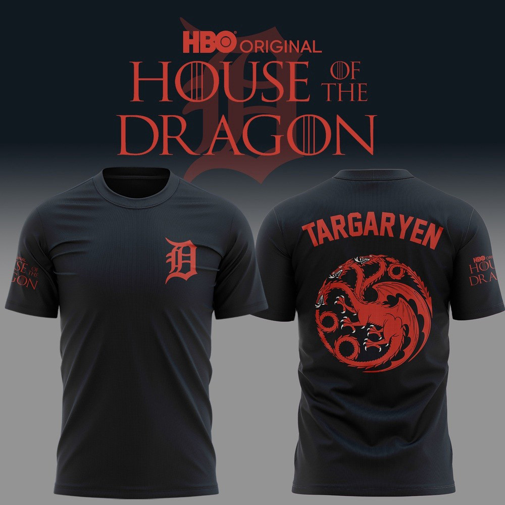 Detroit Tigers House Of The Dragon T-Shirt Gifts For Basketball Fan