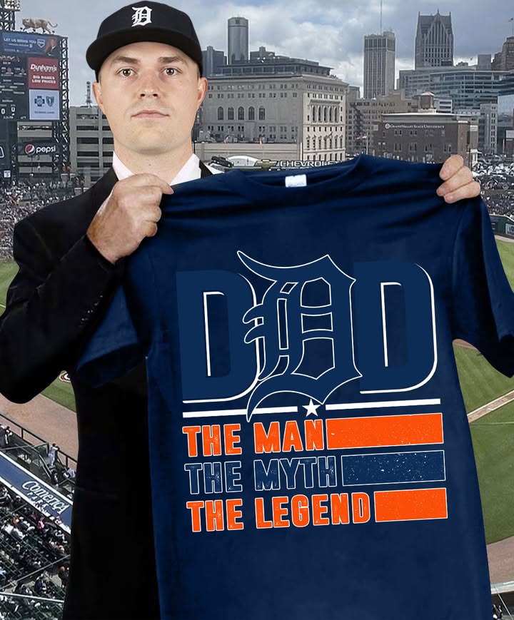 Detroit Tigers Merch Dad The Man The Myth The Legend Tigers Merch T-Shirt Detroit Tigers Merch Best Gifts For Baseball Players