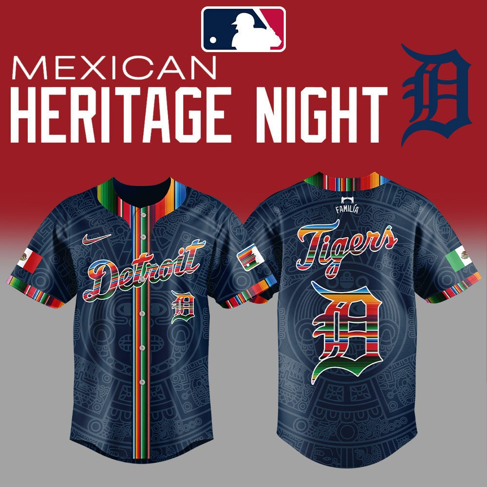 Detroit Tigers Mexican Heritage Night Blue Jersey Relaxed Fit Shirt For Him