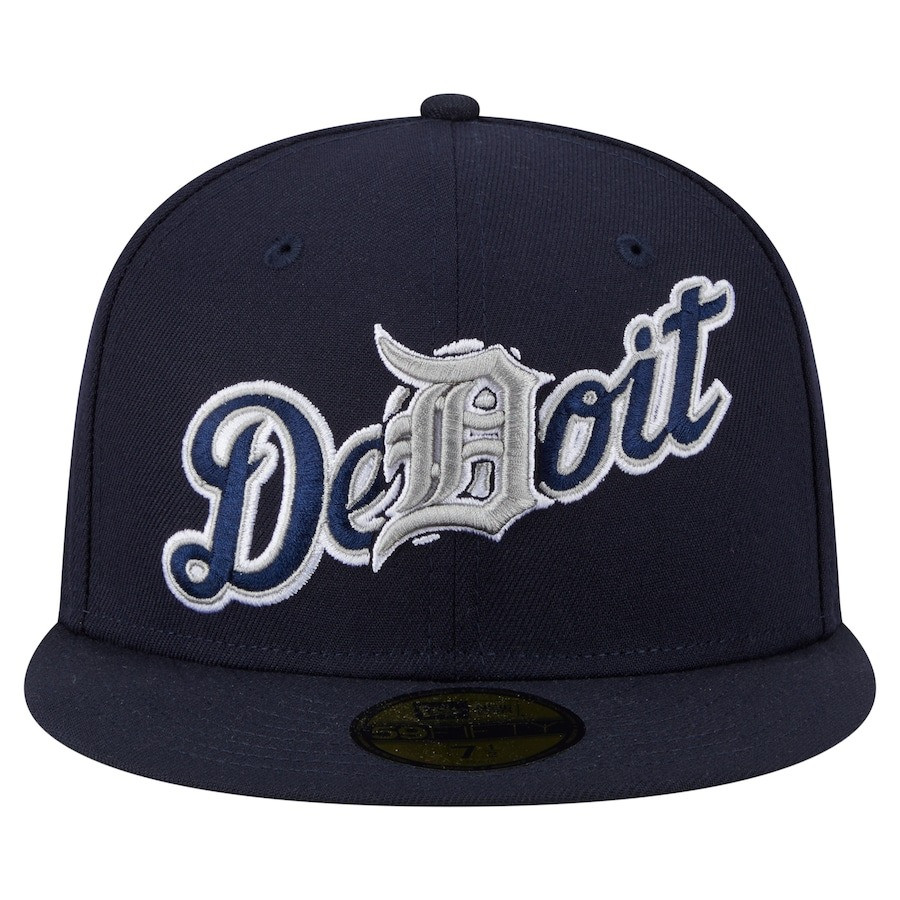 Detroit Tigers New Era Overlap Hat MLB 59FIFTY Fitted Cap Merch Gifts For Baseball Fans