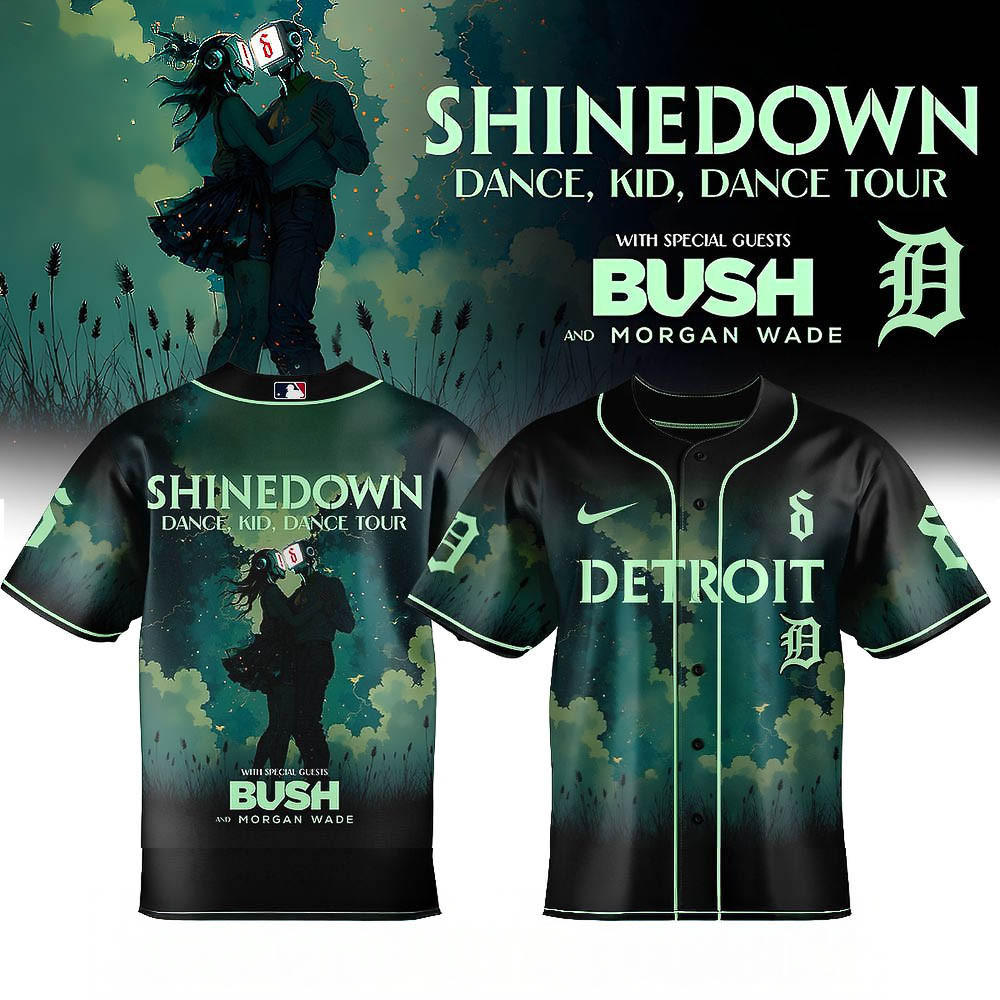 Detroit Tigers Shinedown Dance Kid Dance Tour 2025 Baseball Jersey Best Gift For Baseball Fans
