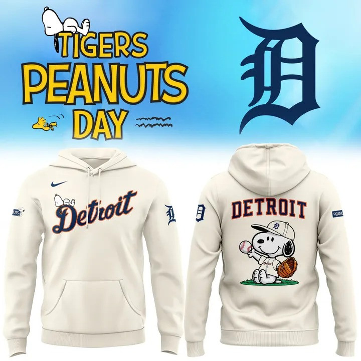 Detroit Tigers Snoopy Peanuts Day Hoodie Cute Gifts For Peanuts Lovers Detroit Tigers Fans