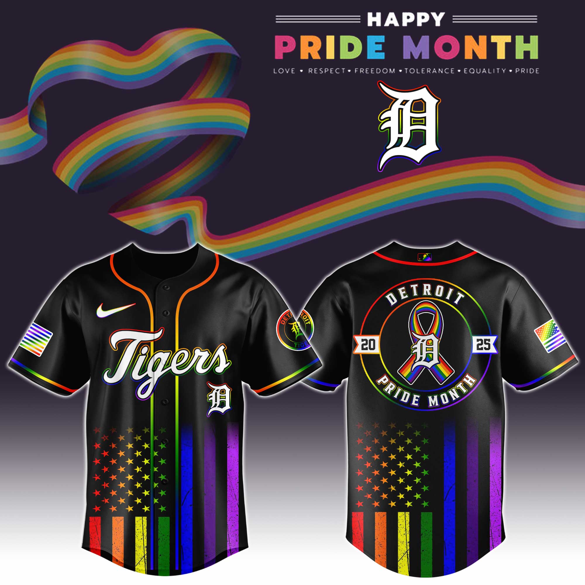 Detroit Tigers Special Pride Month Jersey Baseball Coach Gift Ideas