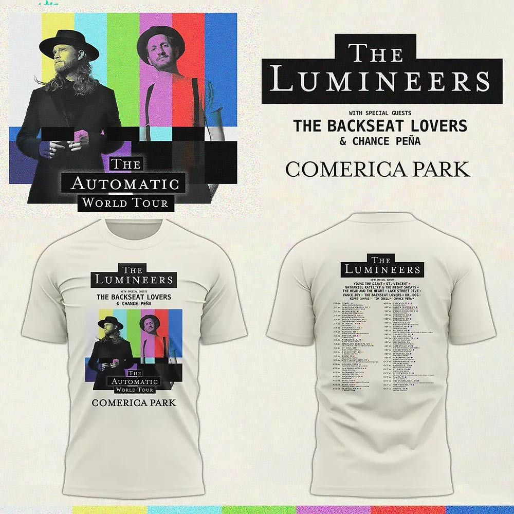 Detroit Tigers The Lumineers Automatic World Tour 2025 Special T-Shirt Gifts For Music Lovers