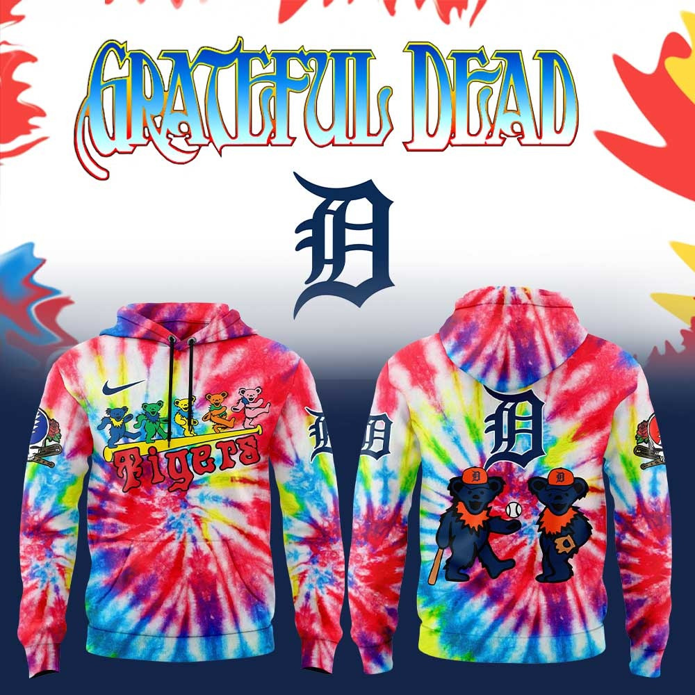 Detroit Tigers x Grateful Dead Night Tie Dye Hoodie Honors The Late Bill Walton