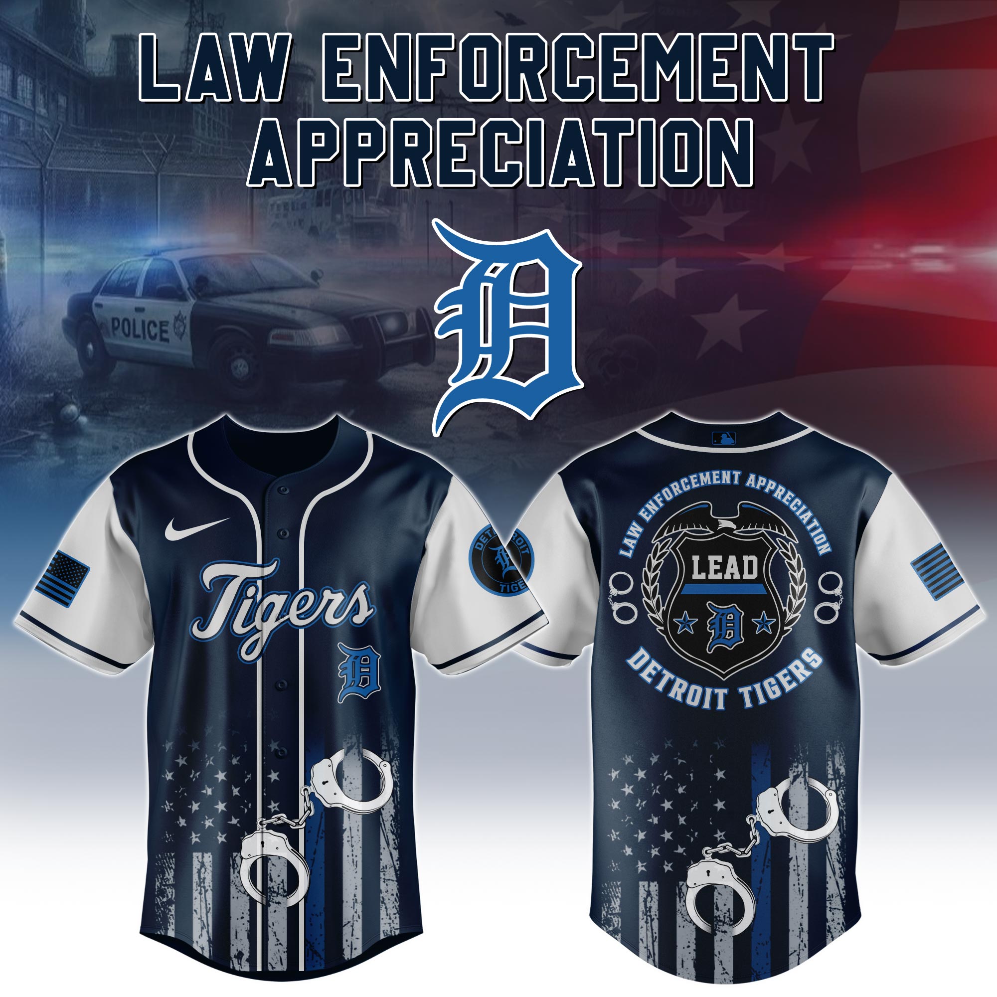 Detroit Tigers x Law Enforcement Appreciation Day Jersey Gift For Baseball Lover