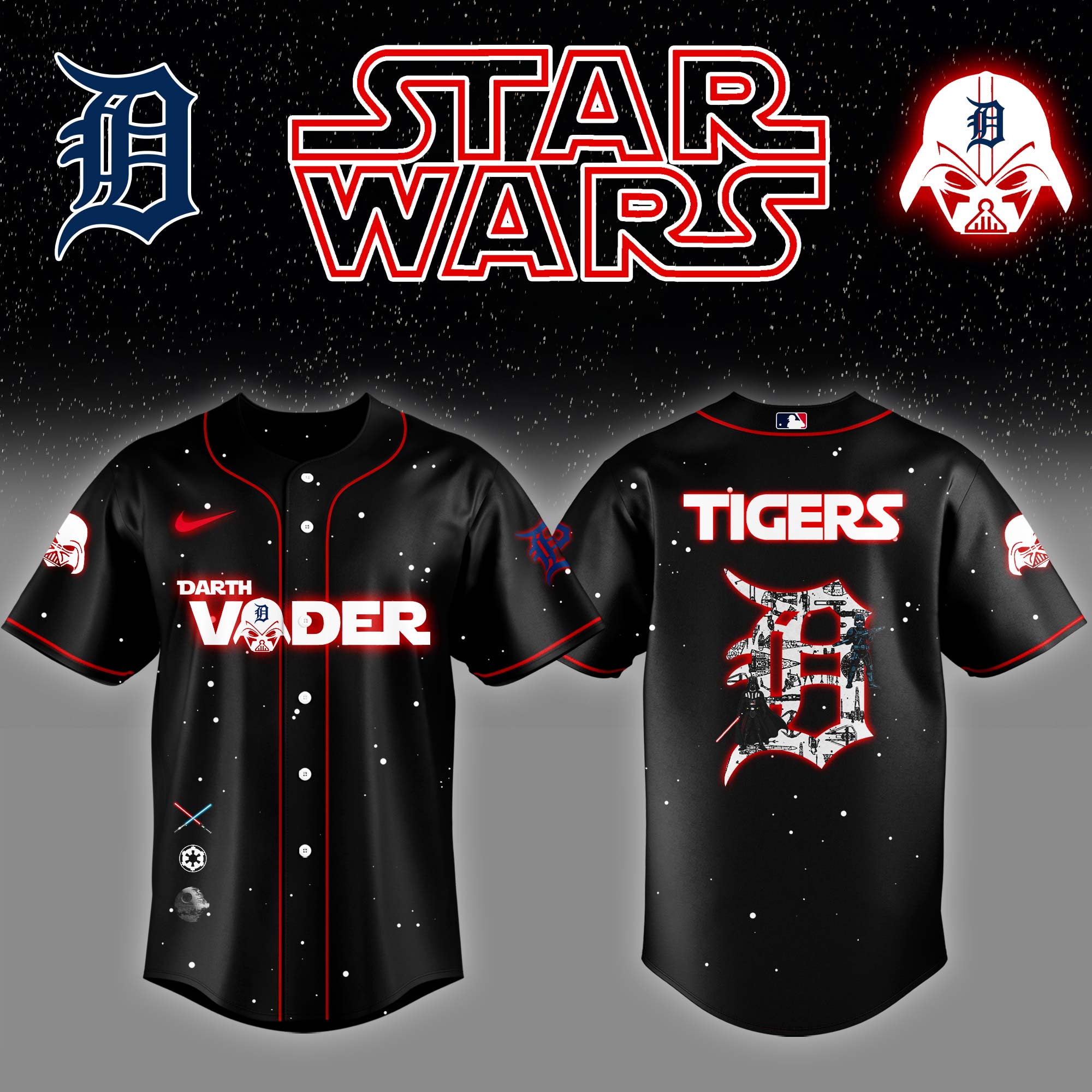 Detroit Tigers x Stars Wars Darth Vader Night Baseball Jersey Baseball Gifts