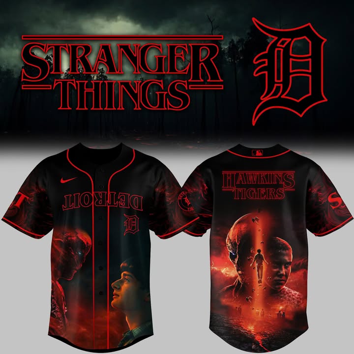 Detroit Tigers X Stranger Things 2025 Baseball Jersey Detroit Tigers Merch Best Gift For Baseball Lover