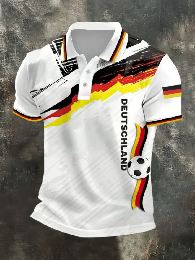 Deutschland Germany World Cup 2026 Polo Shirt Splash Grunge Soccer Fan Clothing Gift For Fans