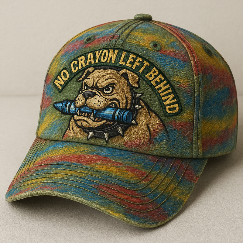 Devil Dog No Crayon Left Behind Hat Coloful Pattern Marine Corps Cap USMC Gift Ideas