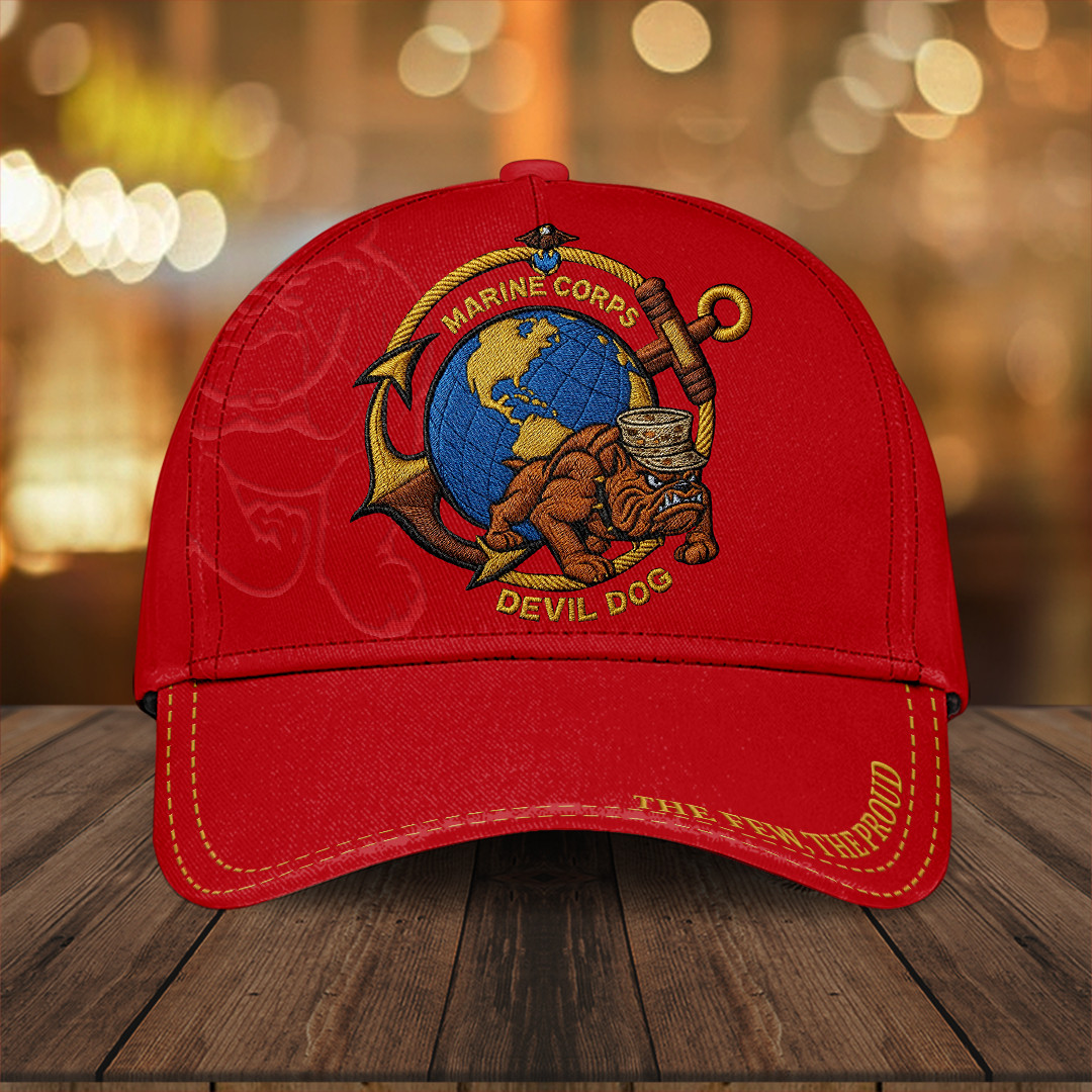 Devil Dog US Marine Corps Hat The Few The Proud Marines Baseball Cap USMC Gift Ideas