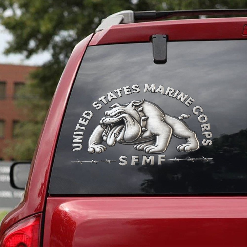 Devil Dog US Marine Corps SFMF Car Sticker USMC Veteran Merch Best Patriotic Gifts